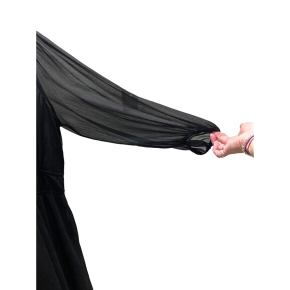 Jessica Simpson Chiffon Maxi Dress Black Size 3X Minimalist Party Holiday Boho - Picture 11 of 16